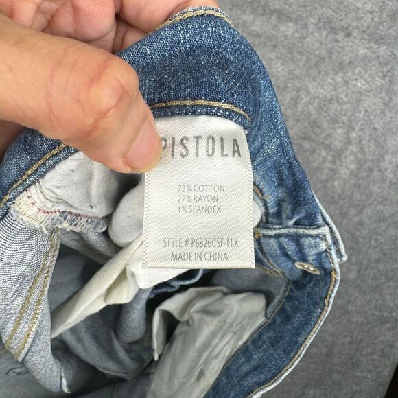 Pistola Mason Straight Jeans Distressed 28 Flux Wash style  p6826csf-flx - Picture 9 of 12